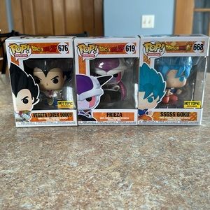 Dragonball Z Funko Pop Lot Frieza 619 SSGSS Goku 668 Vegeta (Over 9000!) 676